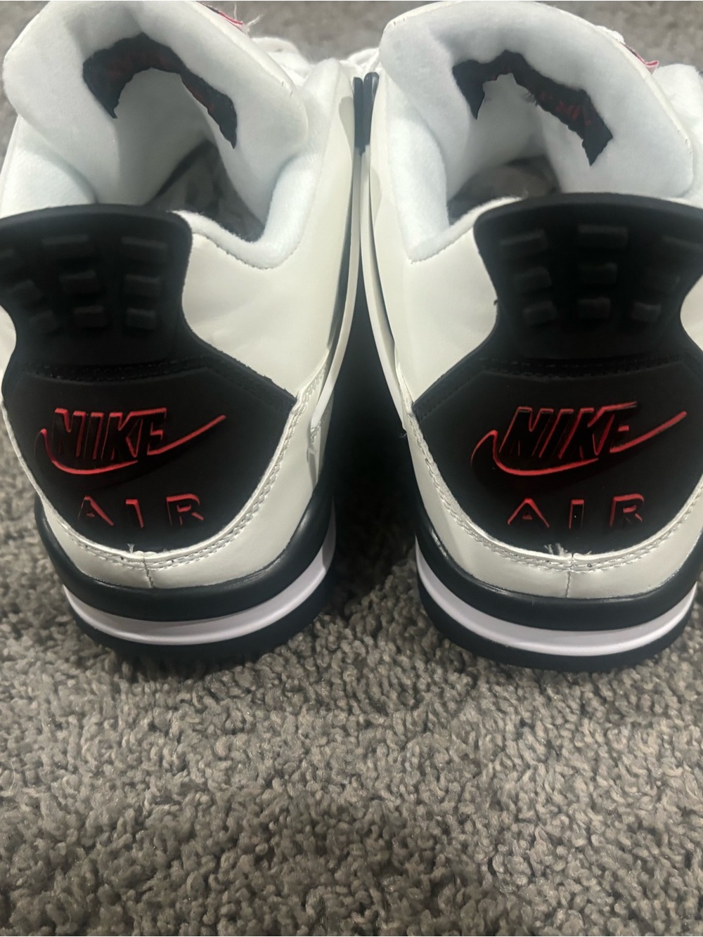 Jordan Men's White and Black Retro Basketball Sneakers - Picture 4 of 5